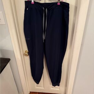 Figs Navy Blue Zamora high waisted joggers